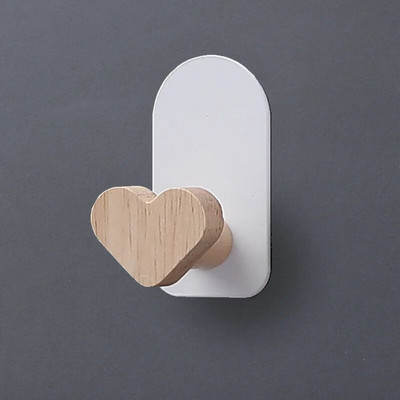 Zidne ukrasne vješalice od nordijskog drva Kuke bez bušenja Odjeća iza vrata Torbe za kapute Držač ključeva Kuka Kuka za kupaonski toranj Stalak