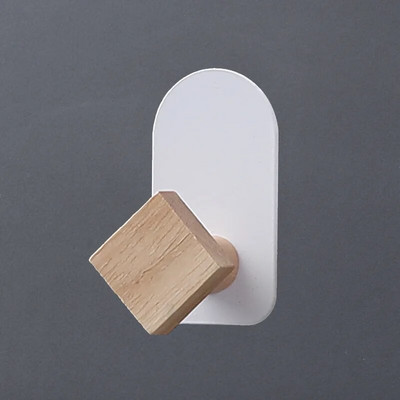 Zidne ukrasne vješalice od nordijskog drva Kuke bez bušenja Odjeća iza vrata Torbe za kapute Držač ključeva Kuka Kuka za kupaonski toranj Stalak