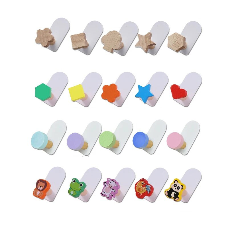 Zidne ukrasne vješalice od nordijskog drva Kuke bez bušenja Odjeća iza vrata Torbe za kapute Držač ključeva Kuka Kuka za kupaonski toranj Stalak