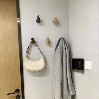 Βότσαλο από μασίφ ξύλο γάντζος ρούχων Κρεμάστρα τοίχου Παλτό Σχάρα καπέλων Vintage Κρεμαστό κλειδί Πόρτα Μπάνιου Διακοσμητικό πολλαπλών χρήσεων Διάτρηση