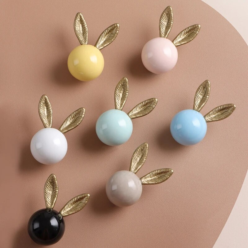 Zidne kuke za kapute Zidne kuke Ukrasne vješalice za kapute Kuke za šešire Ključevi za kupaonske ručnike Zidne vješalice Zec Keramička okrugla kuka