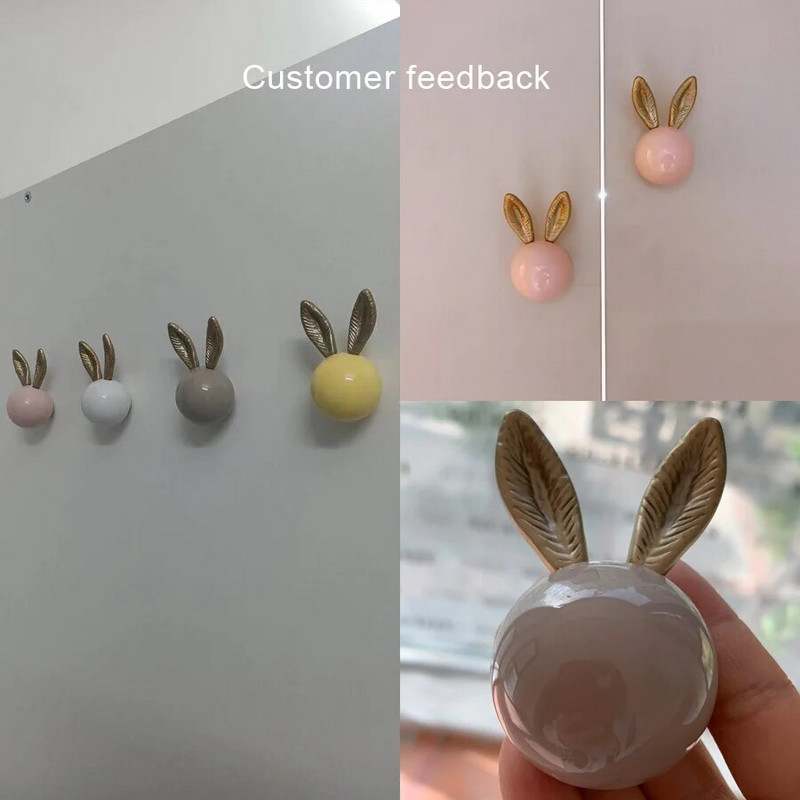 Zidne kuke za kapute Zidne kuke Ukrasne vješalice za kapute Kuke za šešire Ključevi za kupaonske ručnike Zidne vješalice Zec Keramička okrugla kuka