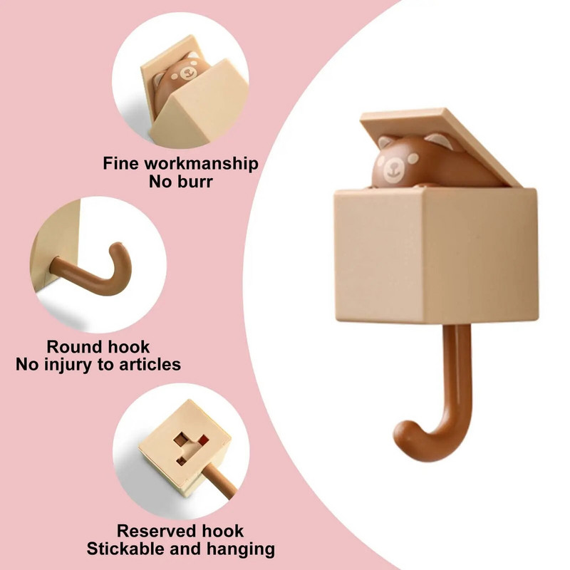 Δημιουργικοί αυτοκόλλητοι γάντζοι για παλτό Πλαστικοί γάντζοι τοίχου κατοικίδιων ζώων για κρεμαστές τσάντες κλειδιού Πετσέτα καπέλων Χαριτωμένοι αυτοκόλλητοι γάντζοι για διακοσμήσεις τοίχου