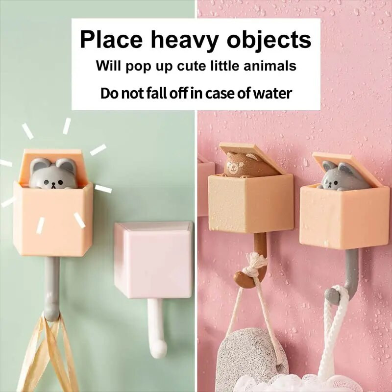 Δημιουργικοί αυτοκόλλητοι γάντζοι για παλτό Πλαστικοί γάντζοι τοίχου κατοικίδιων ζώων για κρεμαστές τσάντες κλειδιού Πετσέτα καπέλων Χαριτωμένοι αυτοκόλλητοι γάντζοι για διακοσμήσεις τοίχου
