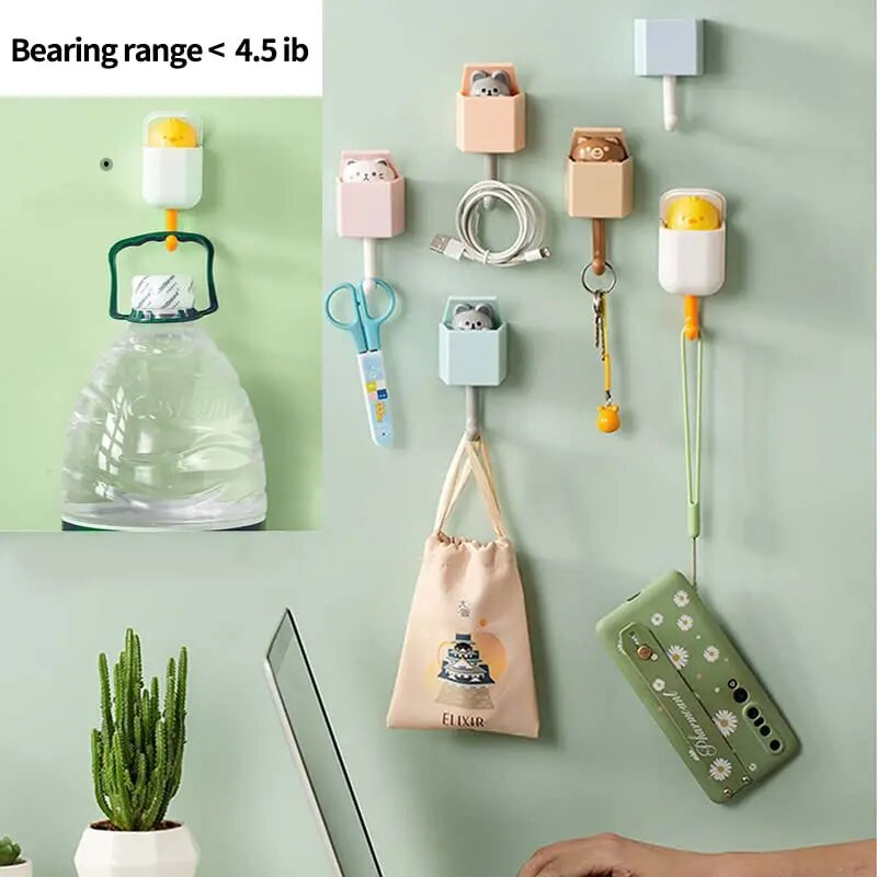 Δημιουργικοί αυτοκόλλητοι γάντζοι για παλτό Πλαστικοί γάντζοι τοίχου κατοικίδιων ζώων για κρεμαστές τσάντες κλειδιού Πετσέτα καπέλων Χαριτωμένοι αυτοκόλλητοι γάντζοι για διακοσμήσεις τοίχου