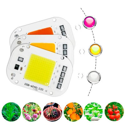 COB LED lampa Bead Chip Smart IC Bez potrebe za pogonom AC 220V 240V 20W 30W 50W DOB modul za DIY rasvjetu za uzgoj biljaka LED reflektorska žarulja