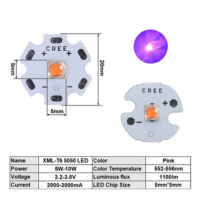 Didelio galingumo LED lustas 5W-10W cree XML T6 XML2 XM-L2 5050 16mm 20mm 3V 3.6V diodai žibintuvėlio dviračio automobilio priedams priekinė lempa