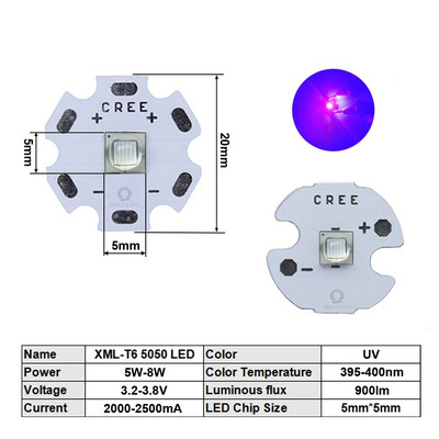 Didelio galingumo LED lustas 5W-10W cree XML T6 XML2 XM-L2 5050 16mm 20mm 3V 3.6V diodai žibintuvėlio dviračio automobilio priedams priekinė lempa