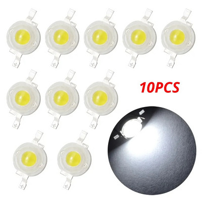 10 vnt 1W 3W didelės galios LED mikroschemos lemputės lemputė 110-120LM karoliukų linijos spinduliavimo diodas baltas raudonas žalias mėlynas geltonas geltonas "pasidaryk pats" LED šviesos dekoras