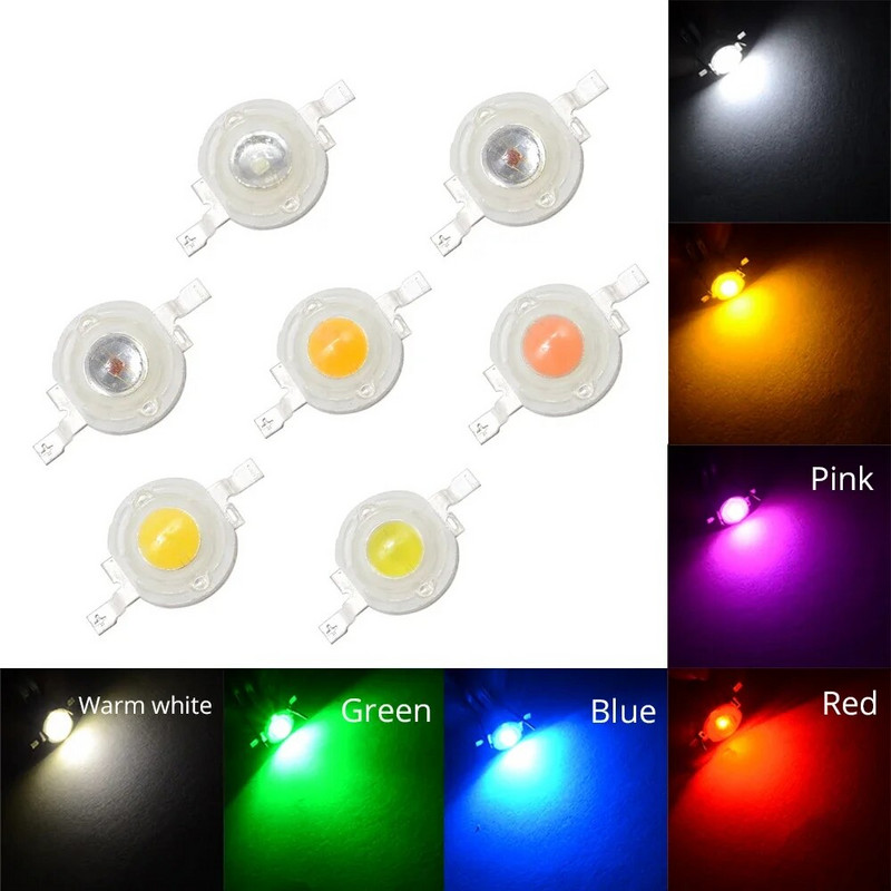 10 kom 1W 3W velike snage LED čip svjetiljka žarulja 110-120LM bead line emiter dioda Bijelo Crveno Zeleno Plavo Žuto DIY Led svjetlo ukras