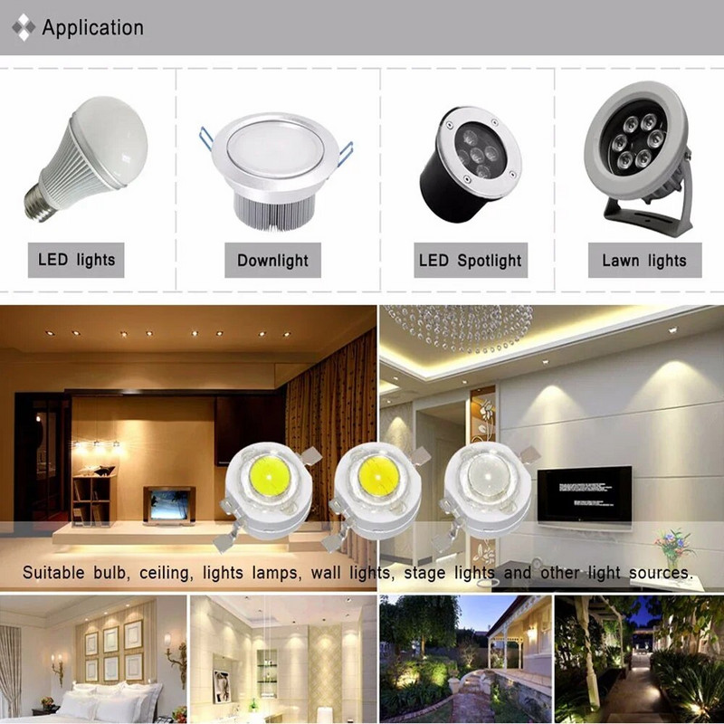 10 kom 1W 3W velike snage LED čip svjetiljka žarulja 110-120LM bead line emiter dioda Bijelo Crveno Zeleno Plavo Žuto DIY Led svjetlo ukras