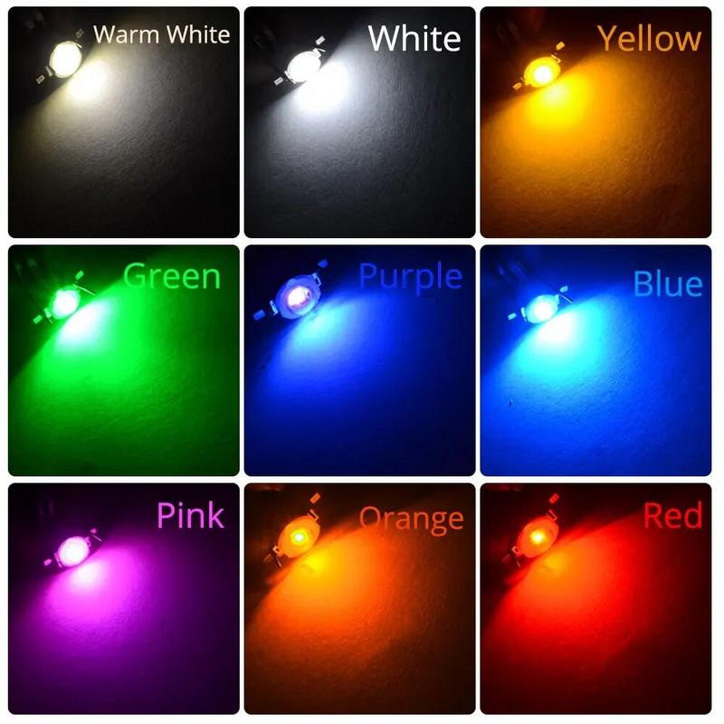 10 kom 1W 3W velike snage LED čip svjetiljka žarulja 110-120LM bead line emiter dioda Bijelo Crveno Zeleno Plavo Žuto DIY Led svjetlo ukras