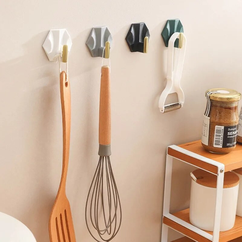 4KOM Luksuzne kuke za ključeve, samoljepljive zidne kuke za kućnu kuhinju, male zidne kuke za vješanje bez probijanja, zidna vješalica za ključeve bez tragova