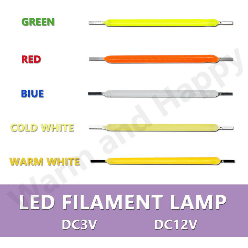 10db Edison Bulb LED izzólámpa alkatrészek 38mm DC3V DC12V LED gyöngy Izzólámpa Tartozékok Dióda ünnepi világításhoz barkácsolás