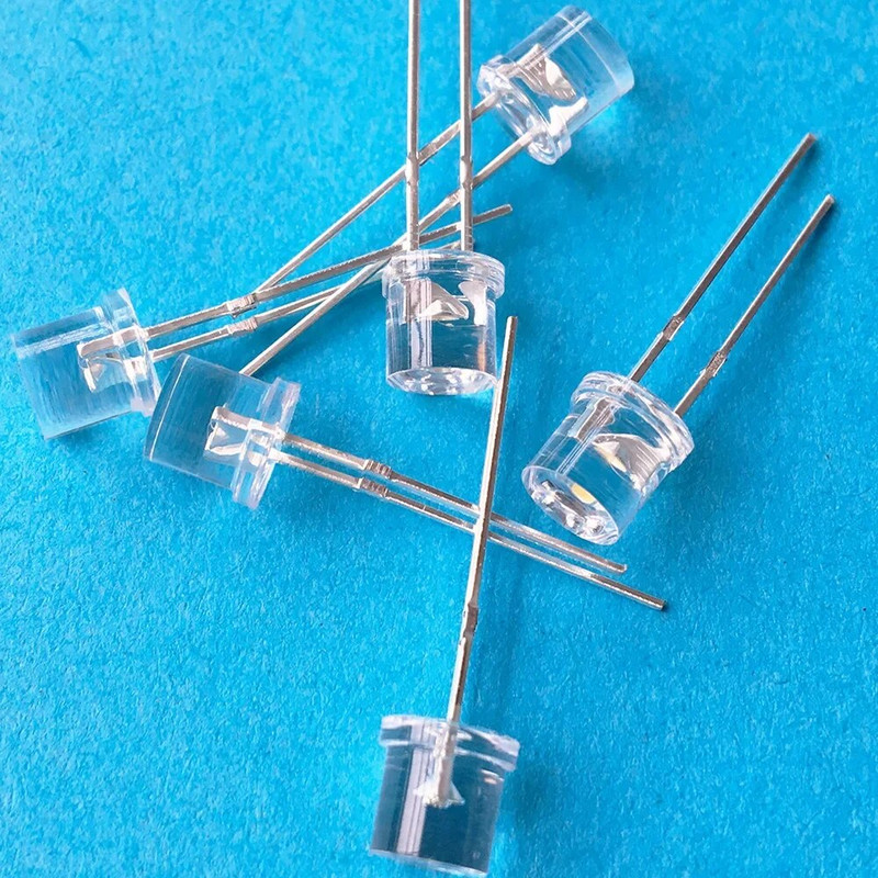 100 buc Min F5 5 mm Flat Top Alb Roșu Roz Galben Albastru Diodă de lumină cu unghi larg Apă Clear LED Bead Ultra Bright Bec Emitting Lamp