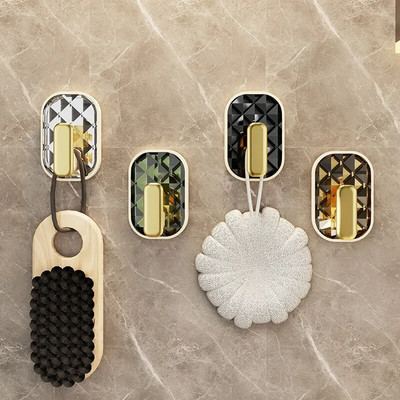 4 Pcs Self Adhesive Wall Hook Strong Without Drilling Coat Bag Bathroom Kitchen Towel Hanger Hooks Home Storage Accessories