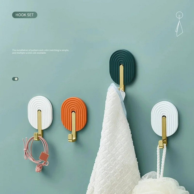 2 KOM Zidna plastična samoljepljiva kuka Višenamjenska kupaonska vješalica za ručnike Kuhinja Kukica s jakim nano ljepilom Vrata Stražnja torba Vješalica za šešir