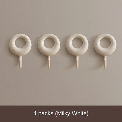 4 DB öntapadó fali kampó, erős fúrás nélkül kabáttáska fürdőszobaajtó konyhai törülköző akasztók Otthoni tárolási kiegészítők