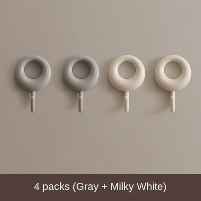 4 DB öntapadó fali kampó, erős fúrás nélkül kabáttáska fürdőszobaajtó konyhai törülköző akasztók Otthoni tárolási kiegészítők