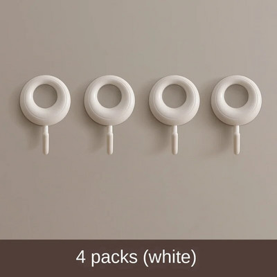 4 DB öntapadó fali kampó, erős fúrás nélkül kabáttáska fürdőszobaajtó konyhai törülköző akasztók Otthoni tárolási kiegészítők