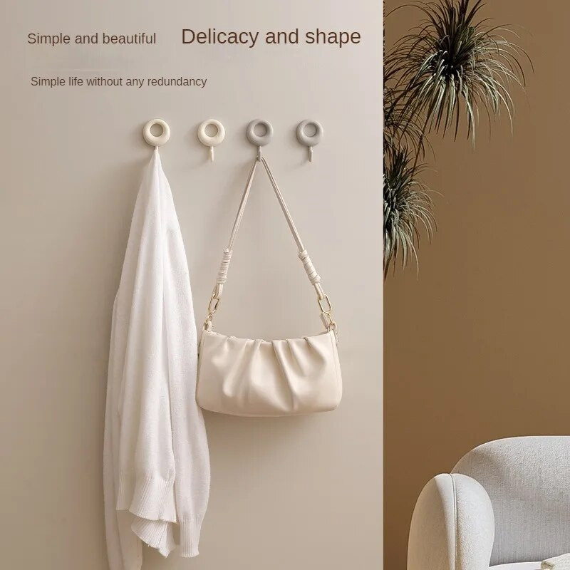 4 DB öntapadó fali kampó, erős fúrás nélkül kabáttáska fürdőszobaajtó konyhai törülköző akasztók Otthoni tárolási kiegészítők