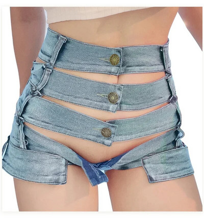 Γυναικεία σέξι ψηλόμεση παραλία Μίνι κοντό τζιν μποτάκι μπικίνι τζιν σορτς Hot Vestidos Sexy Club Party Ελαστικό κάτω σορτς