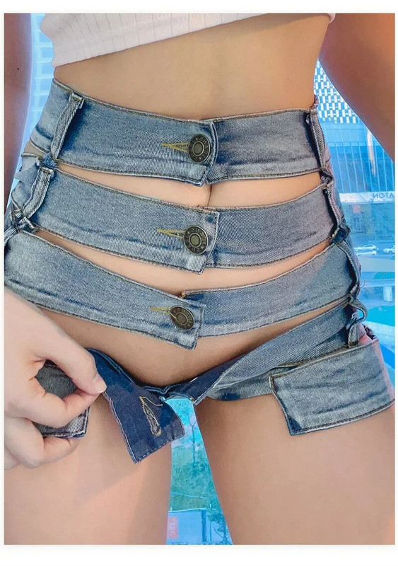Γυναικεία σέξι ψηλόμεση παραλία Μίνι κοντό τζιν μποτάκι μπικίνι τζιν σορτς Hot Vestidos Sexy Club Party Ελαστικό κάτω σορτς