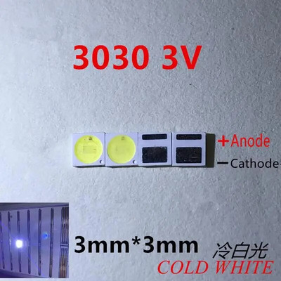 50-100Pcs Για οπίσθιο φωτισμό τηλεόρασης led 2835 3030 3535 3V 6V 1W 3W κιτ ηλεκτρονικών led για επισκευή τηλεόρασης lcd Δροσερό κρύο λευκό