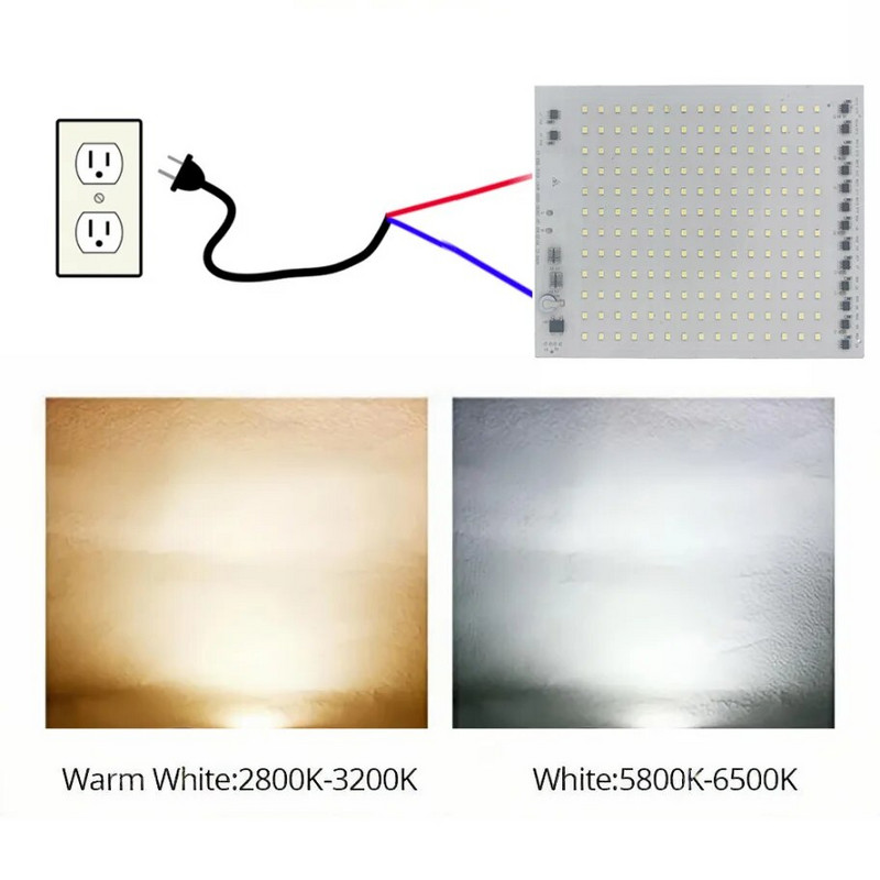 220V High Lumen 200W SMD2835 LED Chip Matrix LED COB 10W 20W 30W 50W Világítási kiegészítőkhöz Spotlámpa Floodlight LED izzó DIY