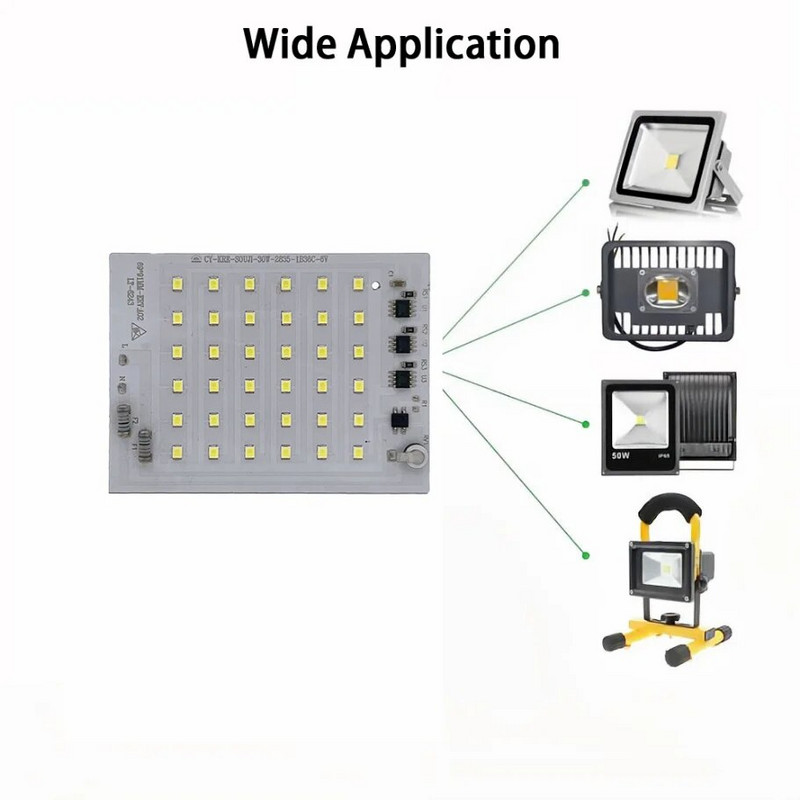 220V High Lumen 200W SMD2835 LED Chip Matrix LED COB 10W 20W 30W 50W Világítási kiegészítőkhöz Spotlámpa Floodlight LED izzó DIY