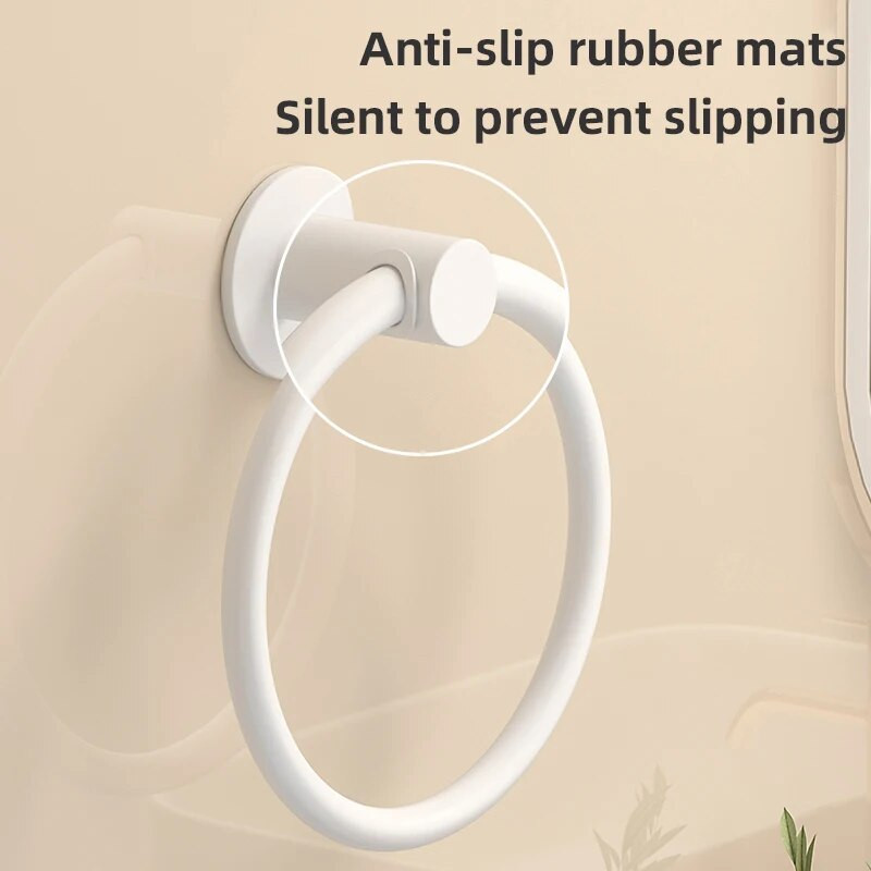 Kupaonski držač ručnika Svemirski aluminijski zidni nosač Samoljepljivi Okrugli prsten za ručnike za jednostavnu ugradnju FR1054