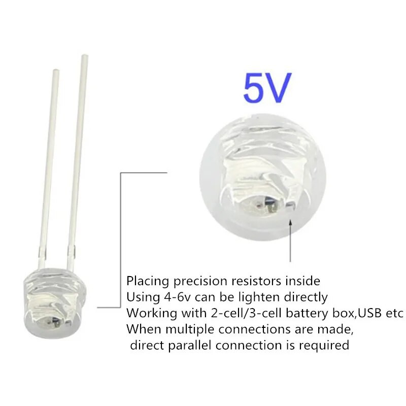 LED 5V 12v 5mm 3mm perla SMD f5 f3 šešir/okrugla svjetiljka dip led USB auto svjetlo bijelo crveno zeleno plavo žuto čip 10 kom