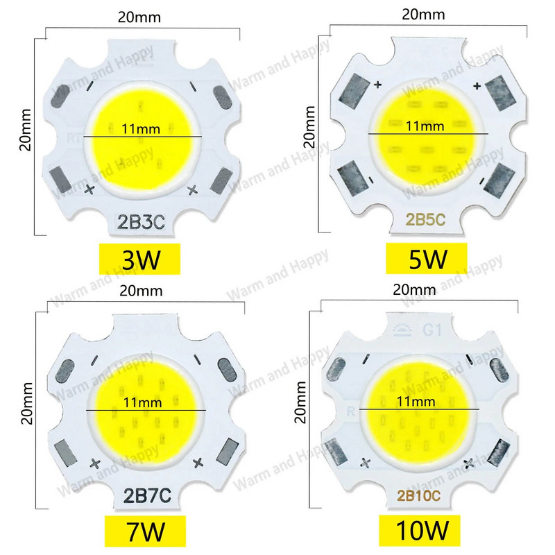 10 tk palju 3W 5W 7W 10W LED COB lambipirn pardal 250mA led dioodid Suure võimsusega LED-valgusti kohtvalgusti allvalgusti lambid isetegemine