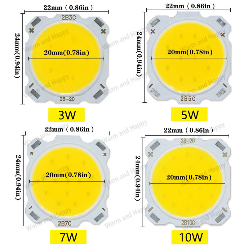 10 tk palju 3W 5W 7W 10W LED COB lambipirn pardal 250mA led dioodid Suure võimsusega LED-valgusti kohtvalgusti allvalgusti lambid isetegemine