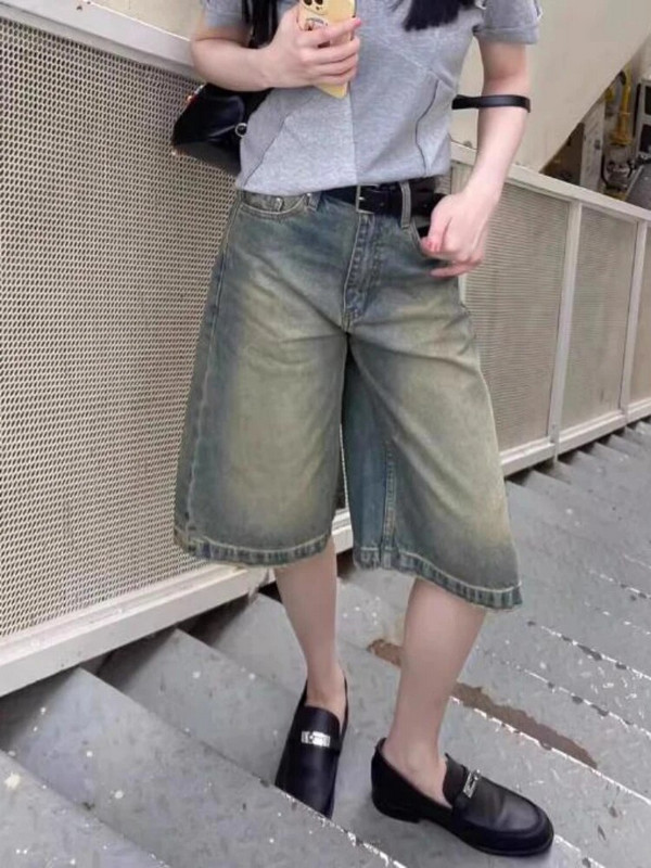 S-4XL Farmer rövidnadrág Női Elegáns szabadidő Utcai ruházat Magas derekú koreai stílusú Nyári Térd Egyszerű Kényelmes Diákruházat Új