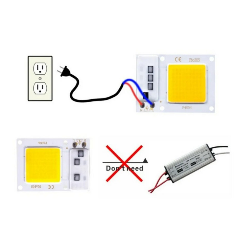 10W 20W 30W 50W LED COB lampa Bead AC 220V 240V IP65 Smart IC Nema potrebe za upravljačkim programom DIY reflektor Led žarulja Reflektor Vanjska čip lampa