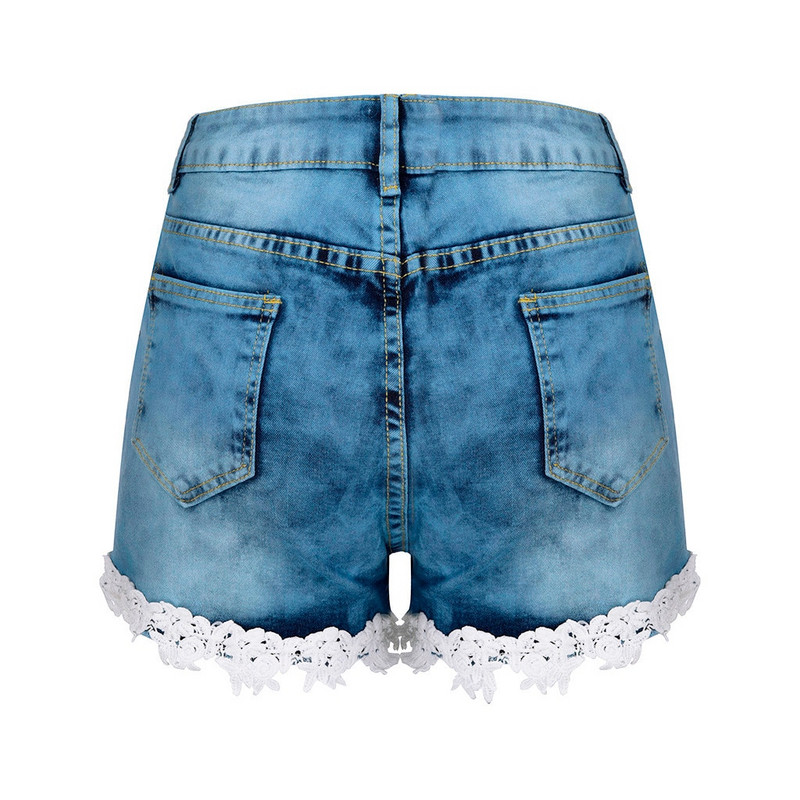 Traper kratke hlače Ženske visoke struke, tanke, elastične čipke s patentnim zatvaračem Traper kratke hlače Jean kratke hlače za žene velikih veličina vaqueros