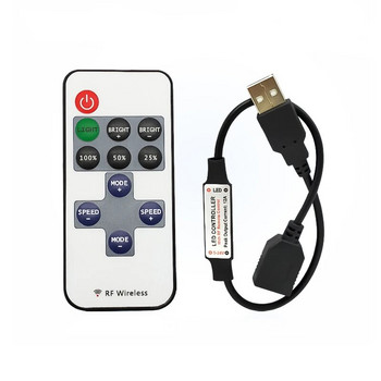 DC5-24V Mini 11 Keys RF Wireless Led Remote Controller Led Dimmer Controller για Μονόχρωμη φωτεινή λωρίδα SMD5050/3528/5730/3014/