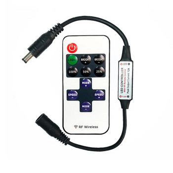 Mini 11 Keys RF Wireless Led Remote Controller Led Dimmer Controller για μονόχρωμη φωτεινή ταινία DC5-24V SMD5050/3528/5730/3014