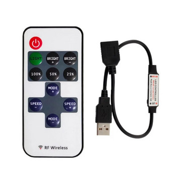 Mini 11 Keys RF Wireless Led Remote Controller Led Dimmer Controller για μονόχρωμη φωτεινή ταινία SMD5050/3528/5730/3014 DC5-24V