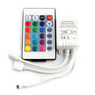 LED valdiklis 44 klavišai LED IR RGB valdiklio dėžutė 1–2 Valdiklis IR nuotolinis reguliatorius DC12V, skirtas RGB 3528 5050 LED juostiniams žibintams