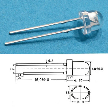 100 τεμ Ψάθινο καπέλο 5 mm Λευκό Κόκκινο Πράσινο Μπλε Κίτρινο Smd Smt Led Νερό Καθαρό Φωτεινό ευρυγώνιο λαμπτήρα εκπομπής διόδων DIY Lights χάντρα