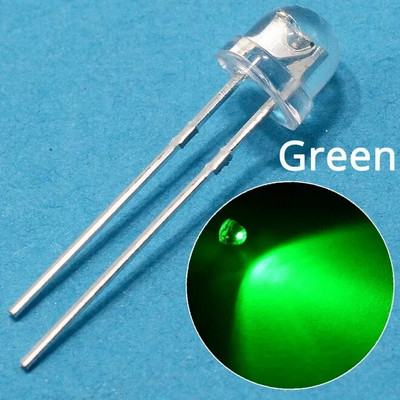 100 kom 5 mm slamnati šešir Bijelo Crveno Zeleno Plavo Žuto Smd Smt Vodeno prozirno svijetlo širokokutno emitirajuća diodna žarulja DIY svjetla perla