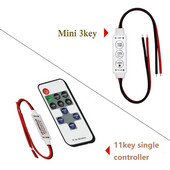 LED juostos valdiklis Mini Dimmer RF Nuotolinis DC 5V 12V 24V Valdiklis, skirtas LED 5050 2835 Vienos spalvos juostelei