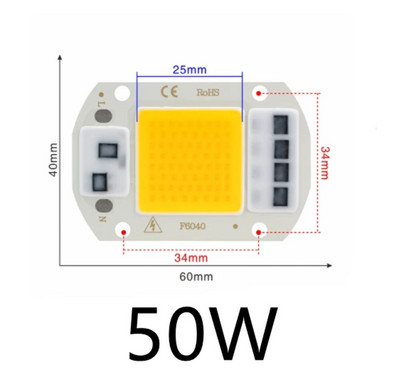 LED COB Chip 10W 20W 30W 50W 220V Smart IC Nincs szükség meghajtóra 3W 5W 7W 9W LED izzólámpa Flood Light Spotlight Diy Lighting