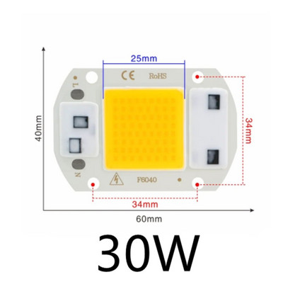 LED COB Chip 10W 20W 30W 50W 220V Smart IC Nincs szükség meghajtóra 3W 5W 7W 9W LED izzólámpa Flood Light Spotlight Diy Lighting