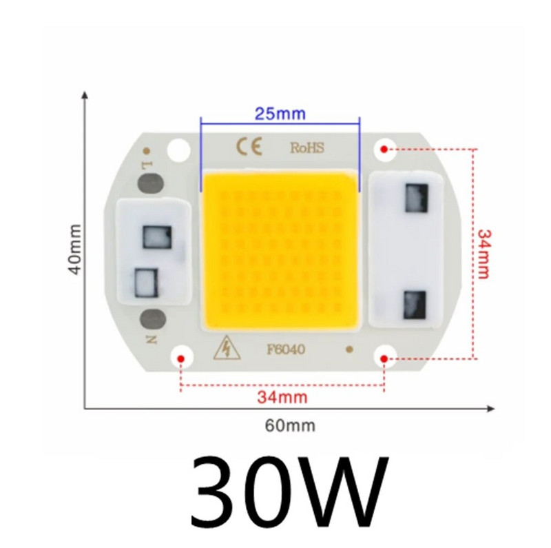 LED COB Chip 10W 20W 30W 50W 220V Smart IC Nincs szükség meghajtóra 3W 5W 7W 9W LED izzólámpa Flood Light Spotlight Diy Lighting