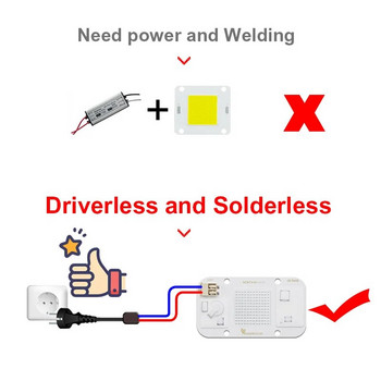 AC COB Solderless Driverless LED 220V Chip 50W UV 395nm 110V Diode DOB LED No Driver 20W 30W for Curing Lamp Floodlight Chip COB