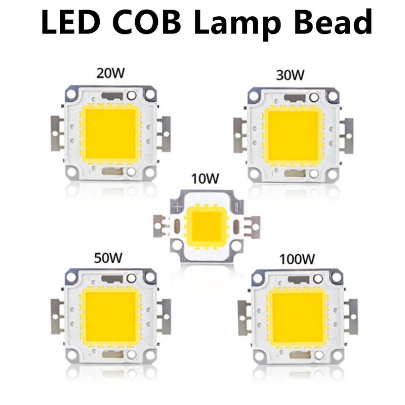 10W 20W 30W 50W 100W LED mikroschemos lempos karoliukai DC 9-12V 30-36V COB LED mikroschema integruoti matriciniai diodų karoliukai, skirti "pasidaryk pats" prožektoriui