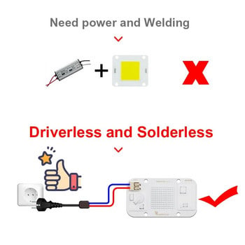 LED UV COB диод без драйвер 50w AC 110V чип за лампа 395nm за ултравиолетово втвърдяване Бактерицидна черна светлина LED чип 220V COB модул